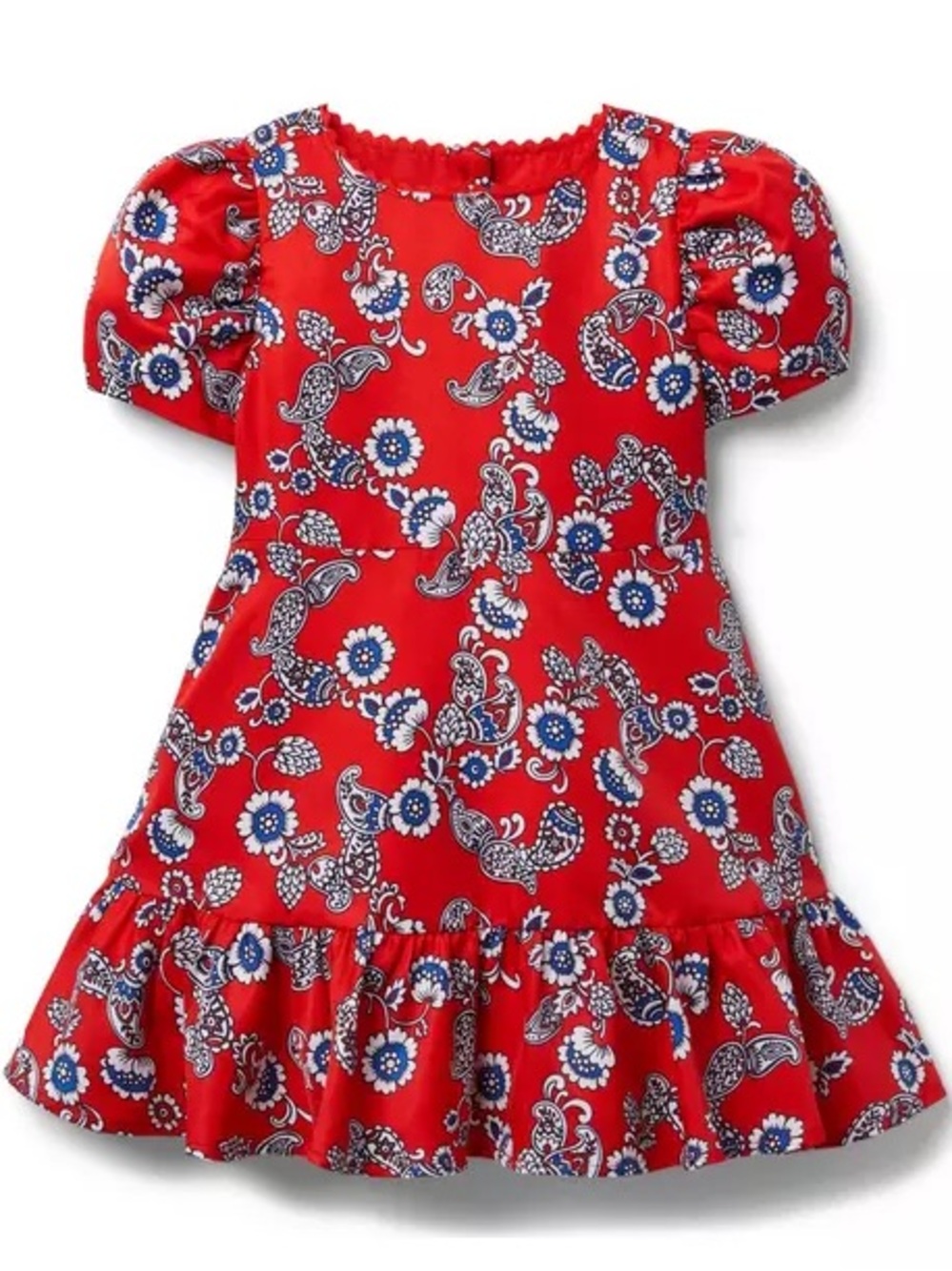Janie & Jack Paisley Floral Dress Red 24M Holiday Christmas Party Recital Xmas